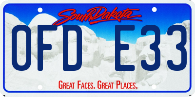 SD license plate 0FDE33