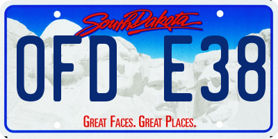 SD license plate 0FDE38