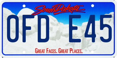 SD license plate 0FDE45