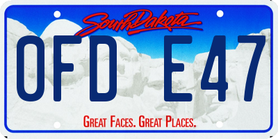 SD license plate 0FDE47