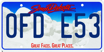 SD license plate 0FDE53