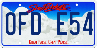 SD license plate 0FDE54