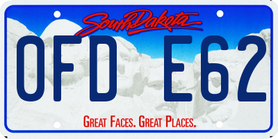 SD license plate 0FDE62