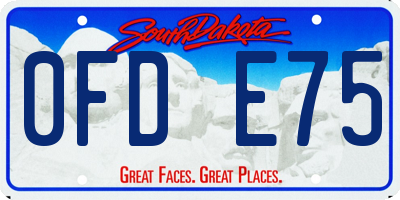 SD license plate 0FDE75