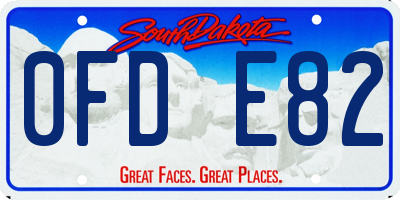 SD license plate 0FDE82