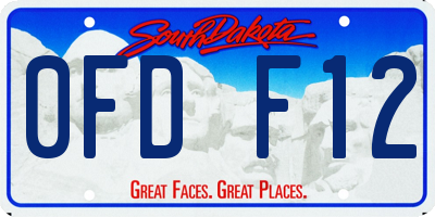 SD license plate 0FDF12