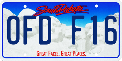 SD license plate 0FDF16