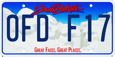 SD license plate 0FDF17