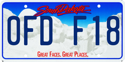 SD license plate 0FDF18