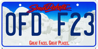 SD license plate 0FDF23