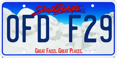 SD license plate 0FDF29