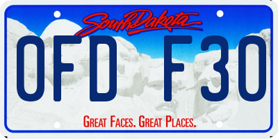SD license plate 0FDF30
