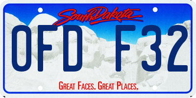 SD license plate 0FDF32