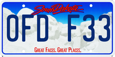 SD license plate 0FDF33