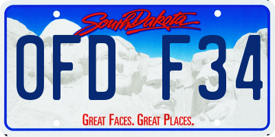 SD license plate 0FDF34