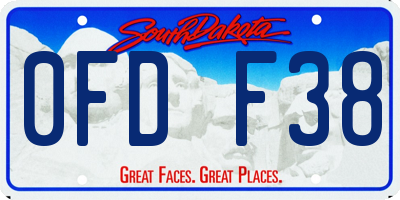 SD license plate 0FDF38