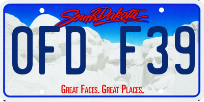 SD license plate 0FDF39