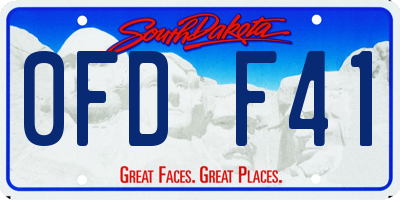 SD license plate 0FDF41