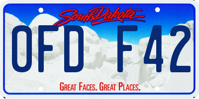 SD license plate 0FDF42