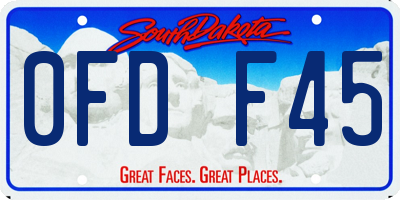 SD license plate 0FDF45