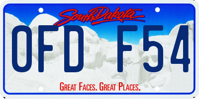 SD license plate 0FDF54
