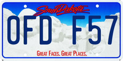 SD license plate 0FDF57