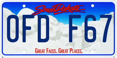 SD license plate 0FDF67