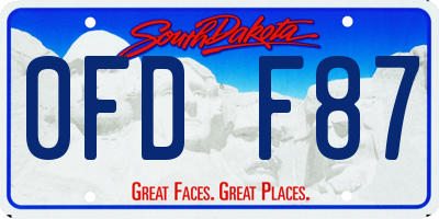 SD license plate 0FDF87
