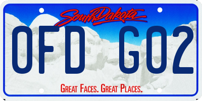 SD license plate 0FDG02
