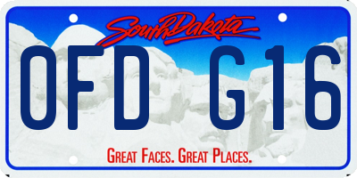 SD license plate 0FDG16