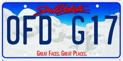 SD license plate 0FDG17