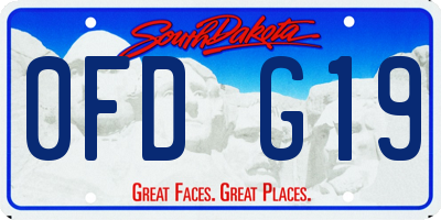 SD license plate 0FDG19