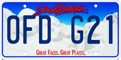 SD license plate 0FDG21