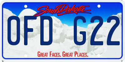 SD license plate 0FDG22