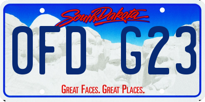 SD license plate 0FDG23