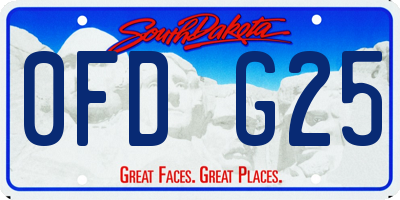 SD license plate 0FDG25