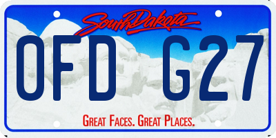 SD license plate 0FDG27