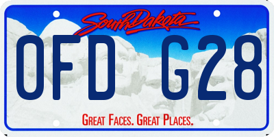 SD license plate 0FDG28