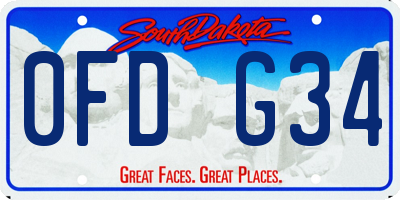 SD license plate 0FDG34