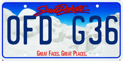 SD license plate 0FDG36