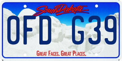SD license plate 0FDG39