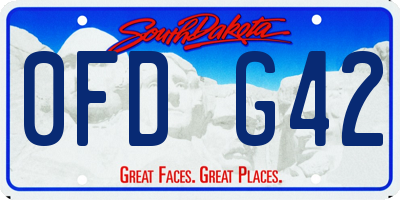 SD license plate 0FDG42
