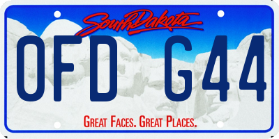 SD license plate 0FDG44