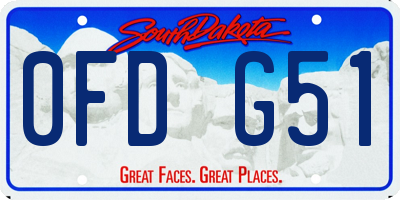 SD license plate 0FDG51