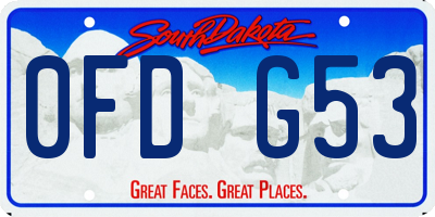 SD license plate 0FDG53