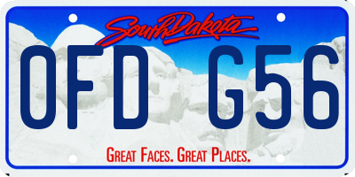 SD license plate 0FDG56