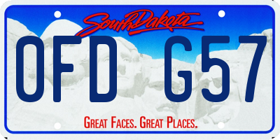 SD license plate 0FDG57