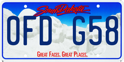 SD license plate 0FDG58