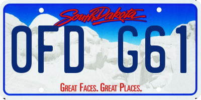 SD license plate 0FDG61