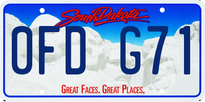 SD license plate 0FDG71